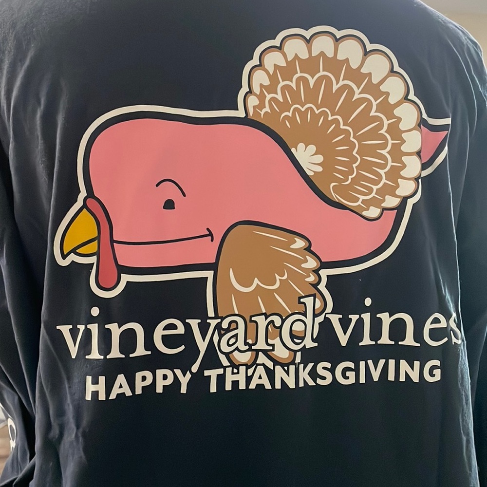 Vineyard Vines Thanksgiving - Navy Blue Longsleeve